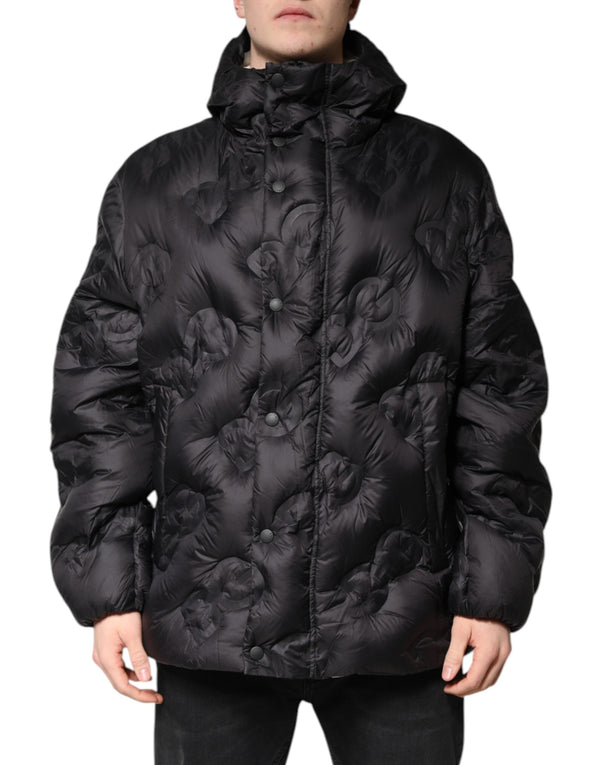 Black Hooded Parka Coat Winter Jacket Dolce & Gabbana