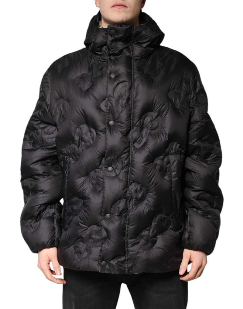 Black Hooded Parka Coat Winter Jacket Dolce & Gabbana
