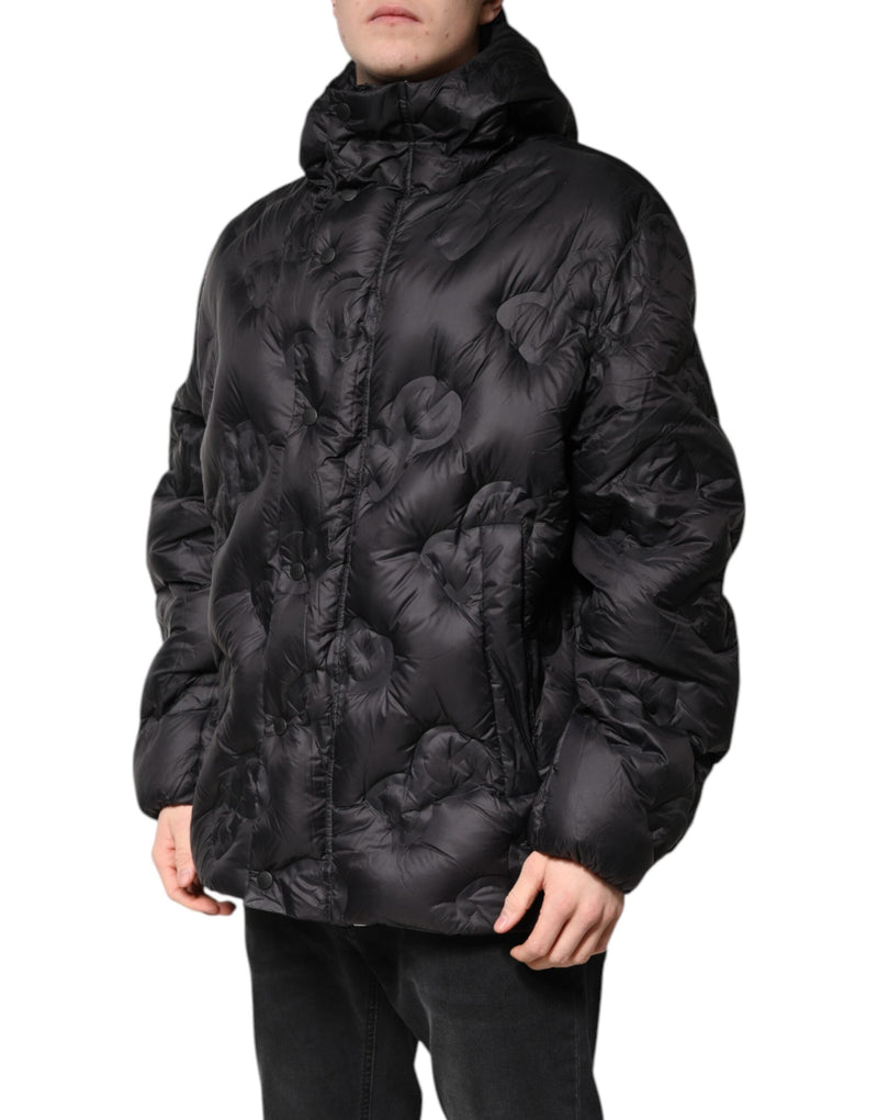 Black Hooded Parka Coat Winter Jacket Dolce & Gabbana