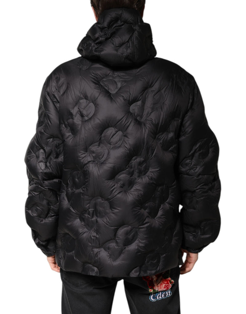 Black Hooded Parka Coat Winter Jacket Dolce & Gabbana