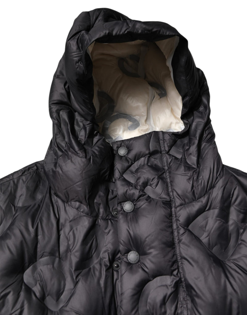 Black Hooded Parka Coat Winter Jacket Dolce & Gabbana