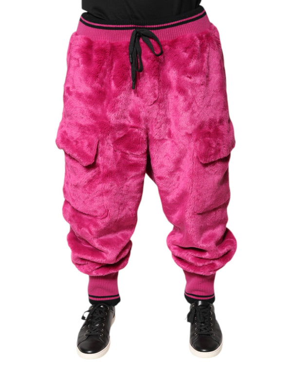 Pink Acrylic Cargo Jogging Sweatpants Pants Dolce & Gabbana