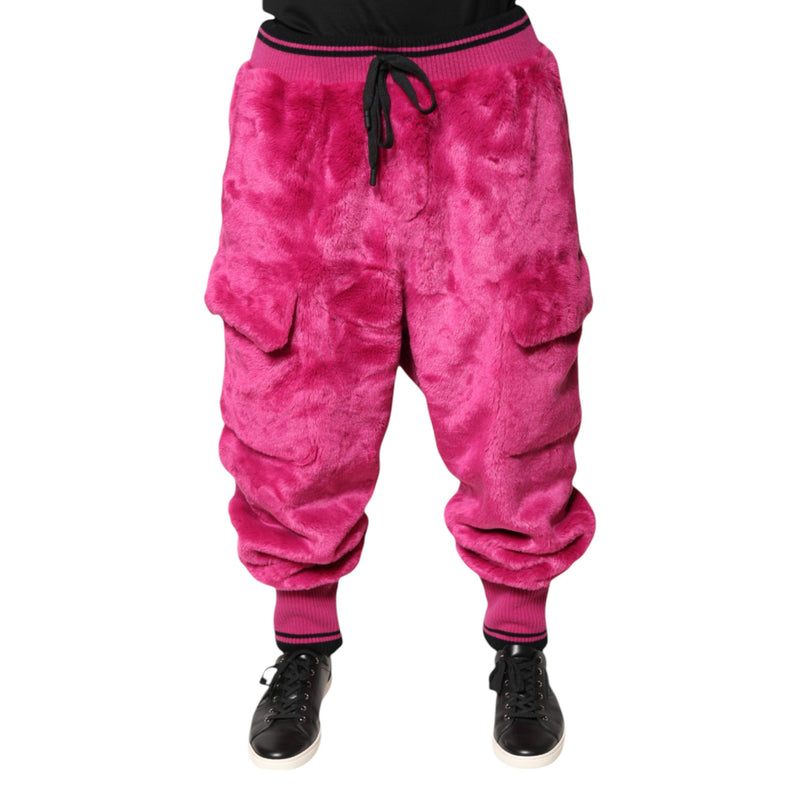 Pink Acrylic Cargo Jogging Sweatpants Pants Dolce & Gabbana