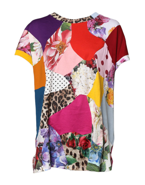 Multicolor Patchwork Short Sleeve Blouse Top Dolce & Gabbana