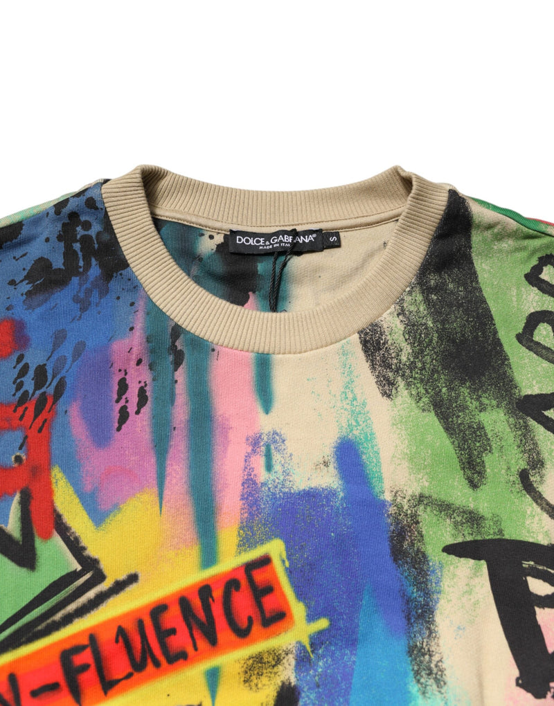 Multicolor Print Cotton Pullover Sweater Dolce & Gabbana