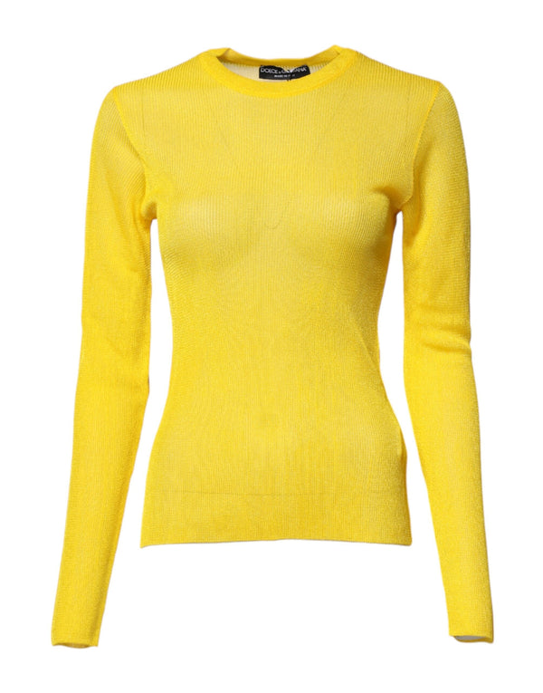 Yellow Polyester Women Pullover Top Sweater Dolce & Gabbana