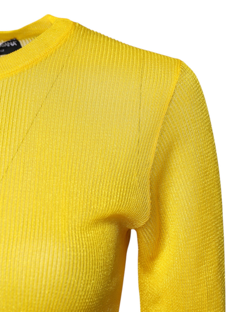 Yellow Polyester Women Pullover Top Sweater Dolce & Gabbana