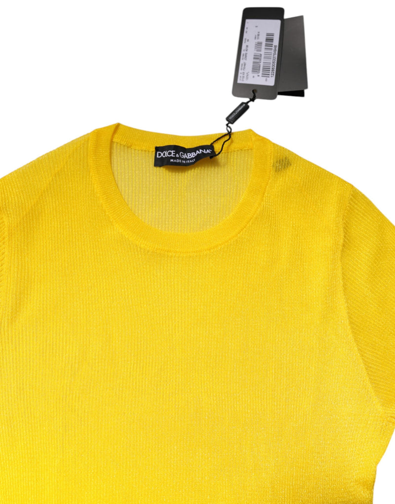 Yellow Polyester Women Pullover Top Sweater Dolce & Gabbana