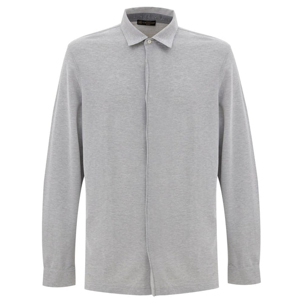 Gray Cotton Shirt Corneliani