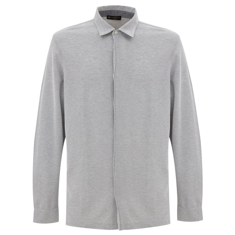 Gray Cotton Shirt Corneliani
