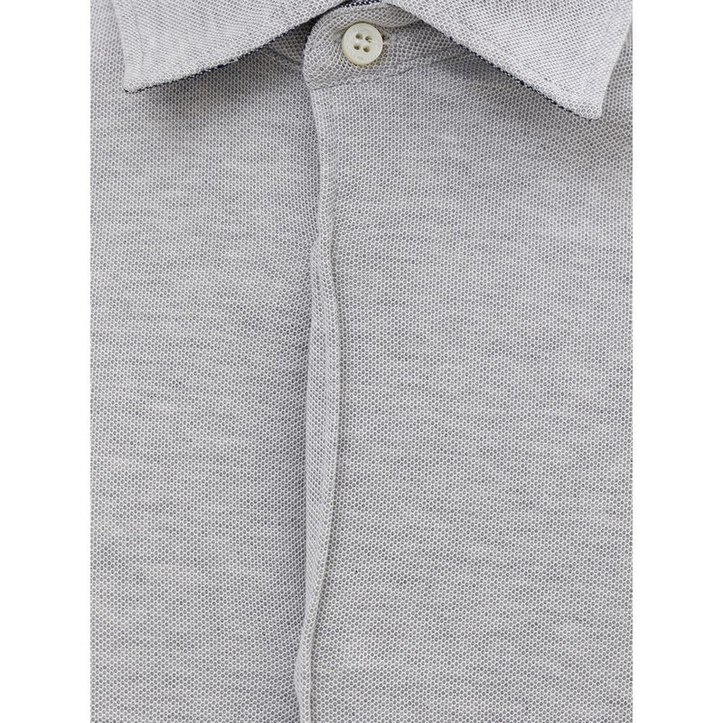 Gray Cotton Shirt Corneliani