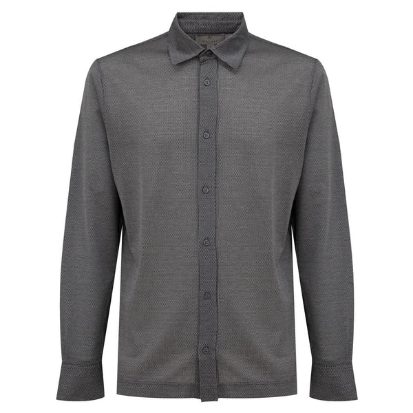 Gray Cotton Shirt Canali