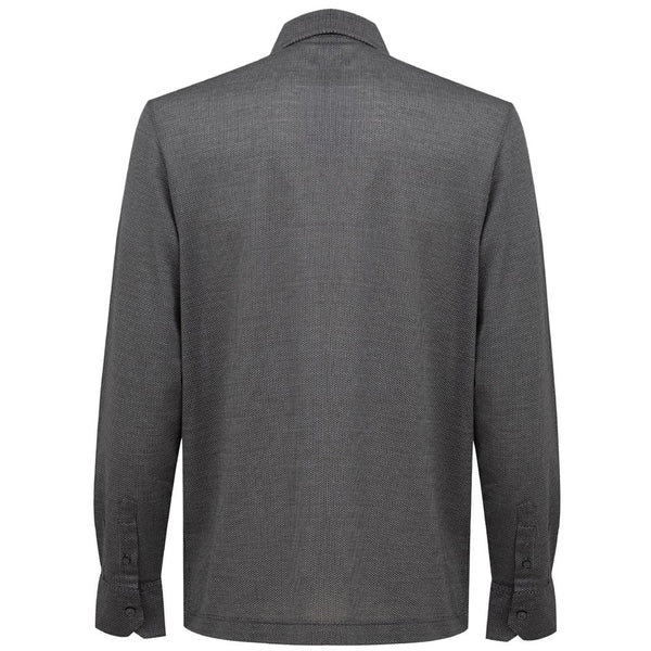 Gray Cotton Shirt Canali