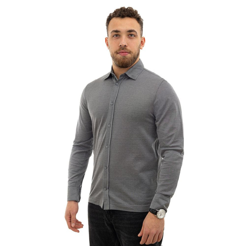 Gray Cotton Shirt Canali