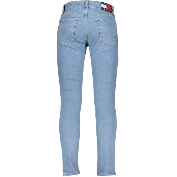 Light Blue Cotton Men Slim Tapered Jean Tommy Hilfiger