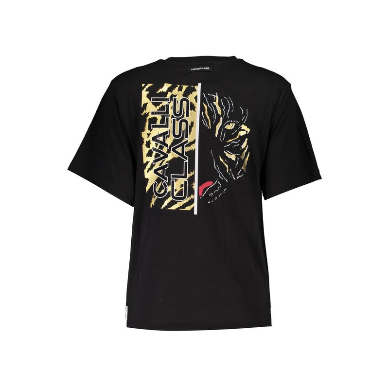 Black Cotton Women T-Shirt Cavalli Class