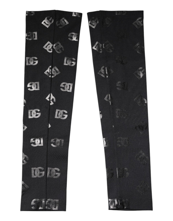 Black DG Logo Monogram Wool Stretch Arm Sleeves Dolce & Gabbana