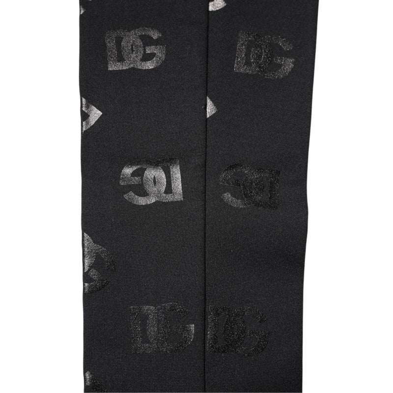 Black DG Logo Monogram Wool Stretch Arm Sleeves Dolce & Gabbana