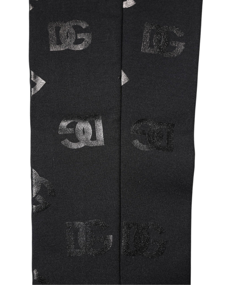 Black DG Logo Monogram Wool Stretch Arm Sleeves Dolce & Gabbana