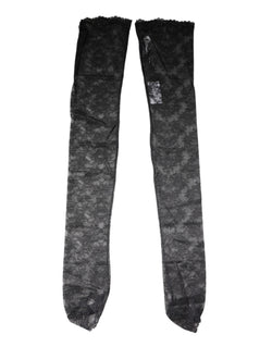 Black Floral Lace Cotton Stretch Stockings Socks Dolce & Gabbana