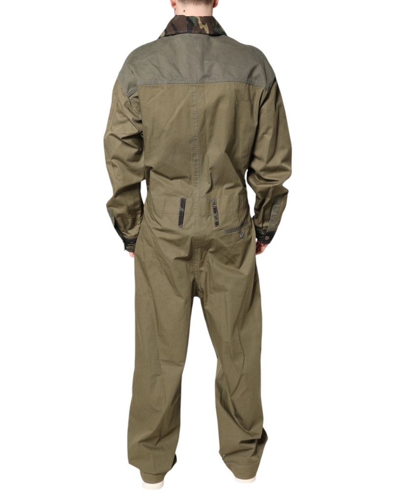Brown Cotton Stretch Shirt Pants Casual Set Dolce & Gabbana