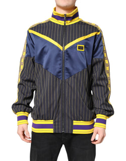 Black Striped Logo Full Zip Bomber Jacket Dolce & Gabbana