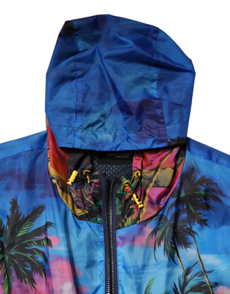 Multicolor Print Hooded Windbreaker Jacket Dolce & Gabbana