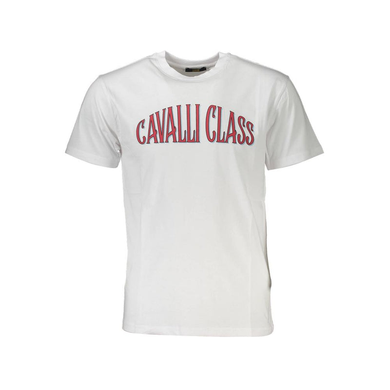 White Cotton Men T-Shirt Cavalli Class