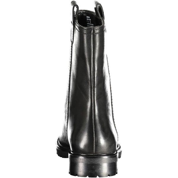 Black Leather Women Boot Ralph Lauren