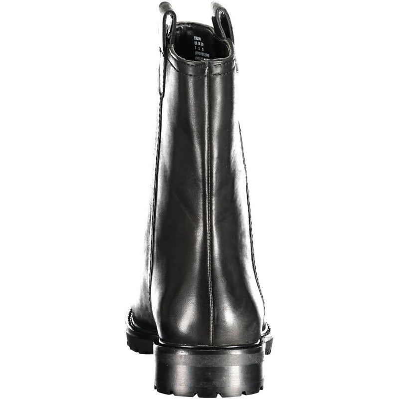 Black Leather Women Boot Ralph Lauren