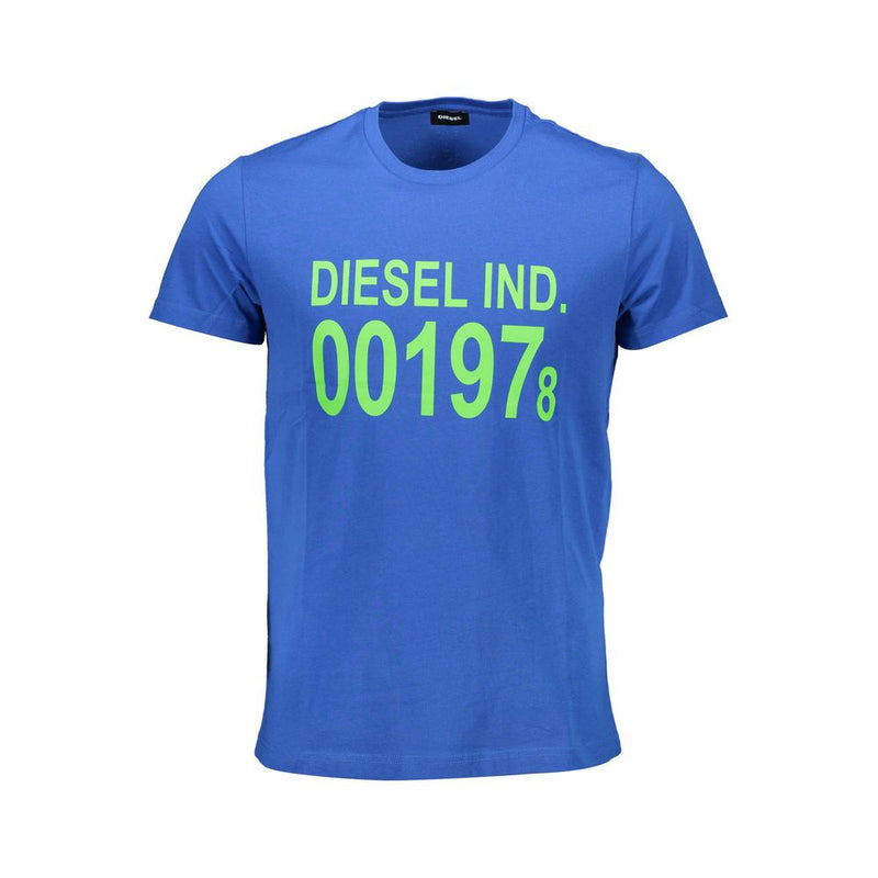 Blue Cotton Men T-Shirt Diesel