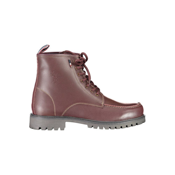 Red Leather Men Boot U.S. POLO ASSN.