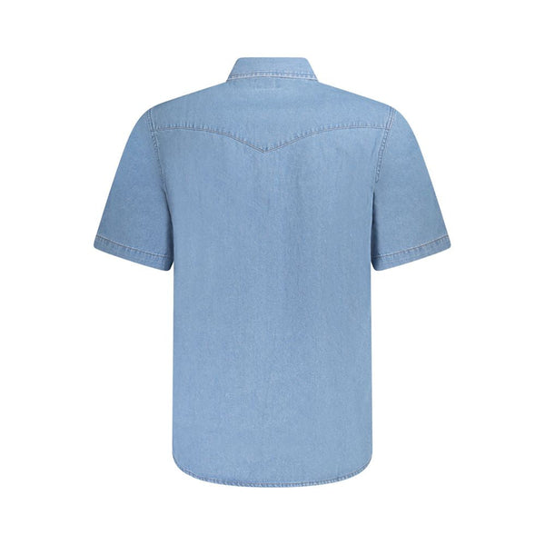 Light Blue Cotton Men Shirt Wrangler