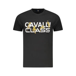 Black Cotton Men T-Shirt Cavalli Class