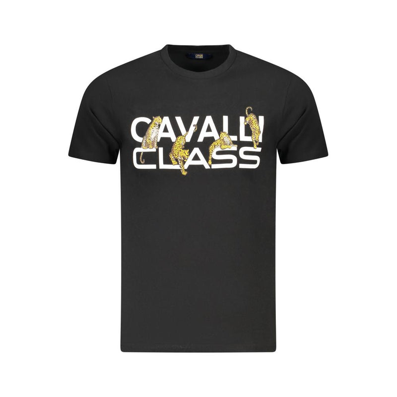 Black Cotton Men T-Shirt Cavalli Class