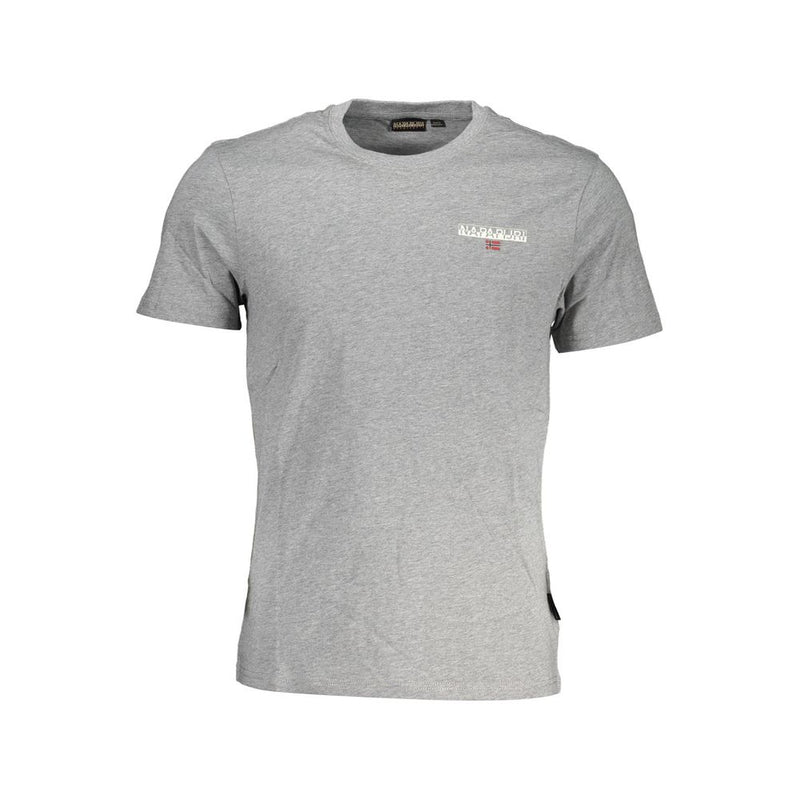 Gray Cotton Men T-Shirt Napapijri