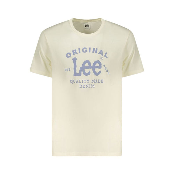 Beige Cotton Men T-Shirt Lee