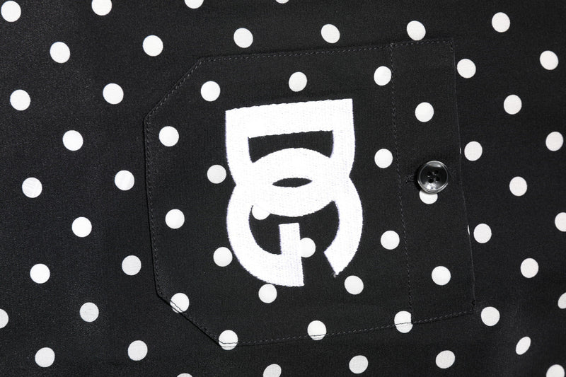 Black Polka Dot Short Sleeves Casual Shirt Dolce & Gabbana
