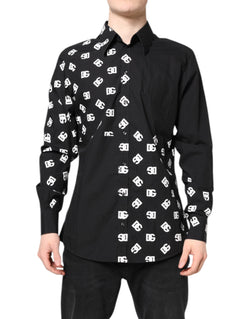 Black DG Logo Cotton MARTINI Dress Shirt Dolce & Gabbana