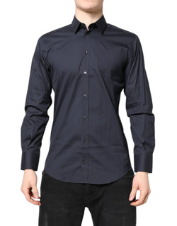 Dark Blue MARTINI Cotton Dress Formal Shirt Dolce & Gabbana