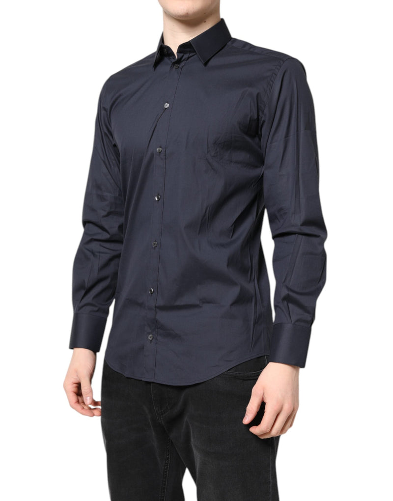 Dark Blue MARTINI Cotton Dress Formal Shirt Dolce & Gabbana