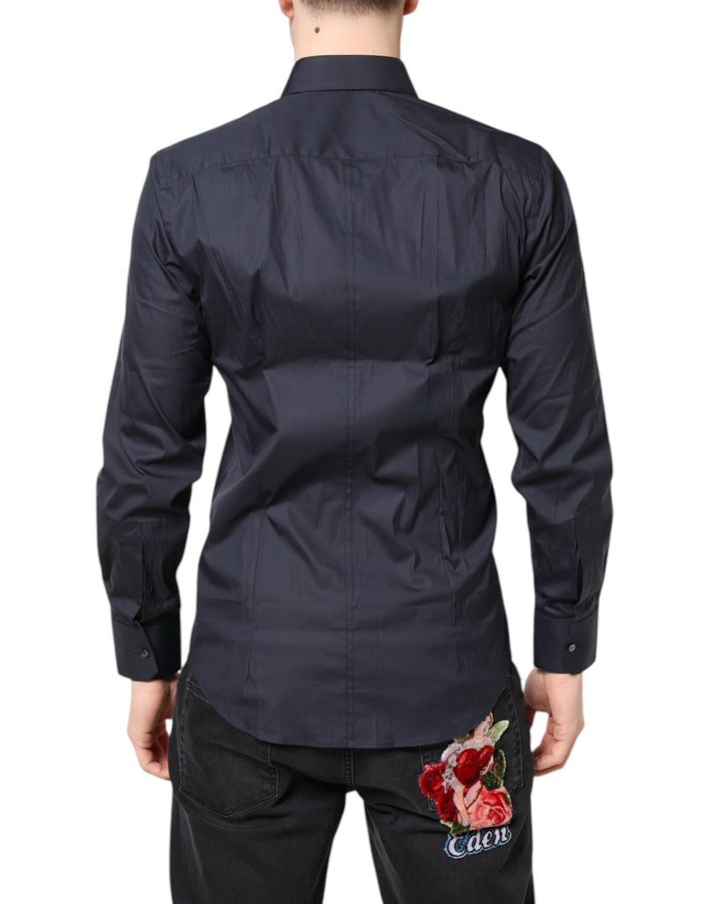 Dark Blue MARTINI Cotton Dress Formal Shirt Dolce & Gabbana