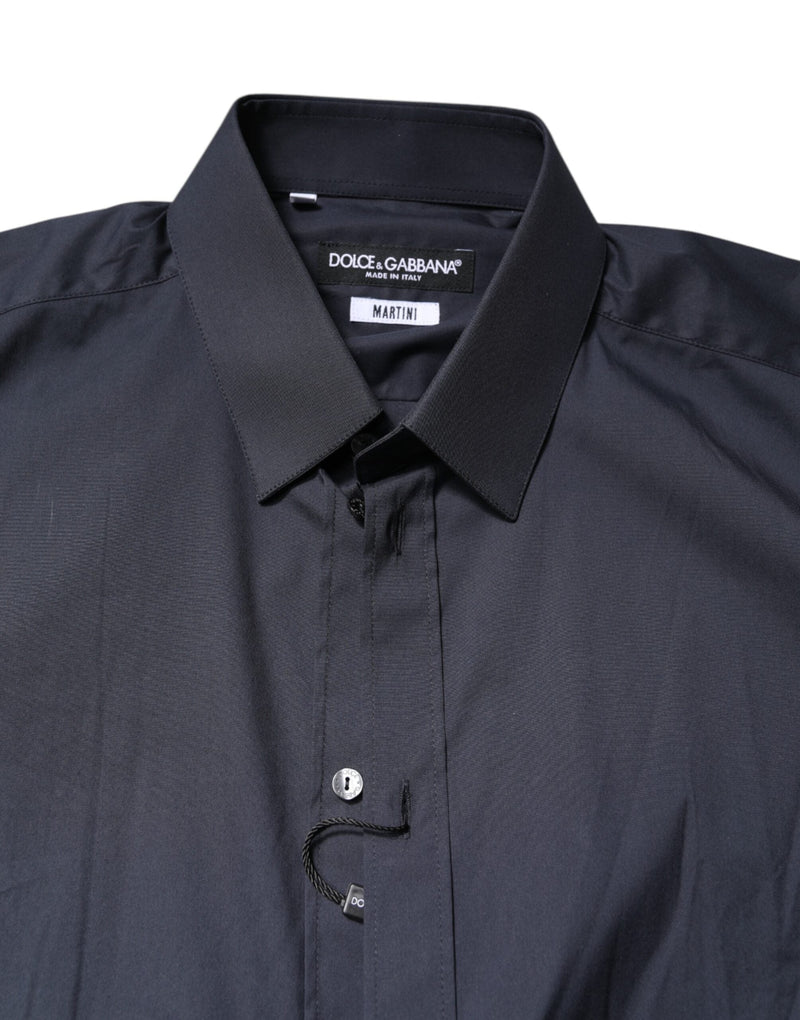 Dark Blue MARTINI Cotton Dress Formal Shirt Dolce & Gabbana