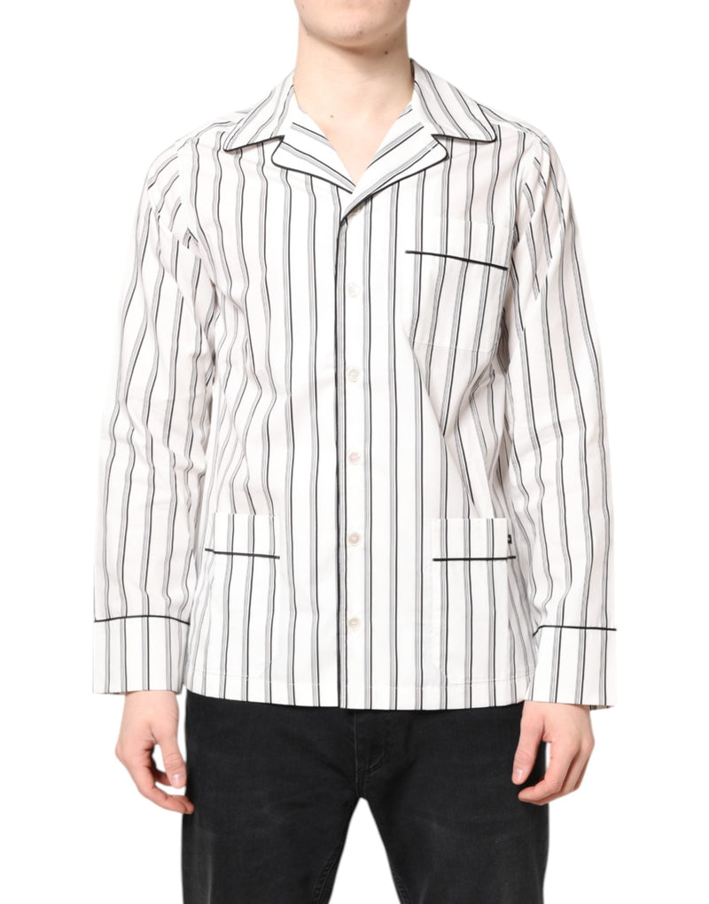 White Stripes Lounge Pajama Sleepwear Shirt Dolce & Gabbana