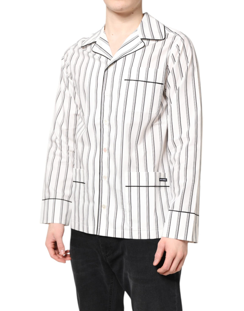 White Stripes Lounge Pajama Sleepwear Shirt Dolce & Gabbana