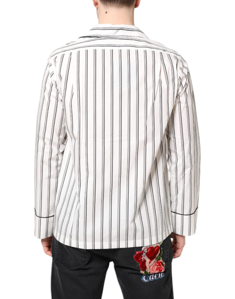 White Stripes Lounge Pajama Sleepwear Shirt Dolce & Gabbana