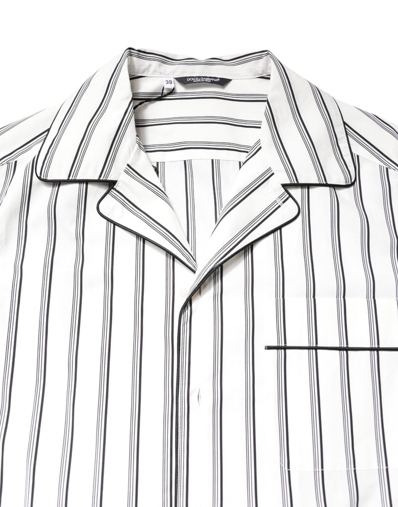 White Stripes Lounge Pajama Sleepwear Shirt Dolce & Gabbana