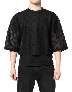 Black See Through Logo Short Sleeves T-shirt Dolce & Gabbana