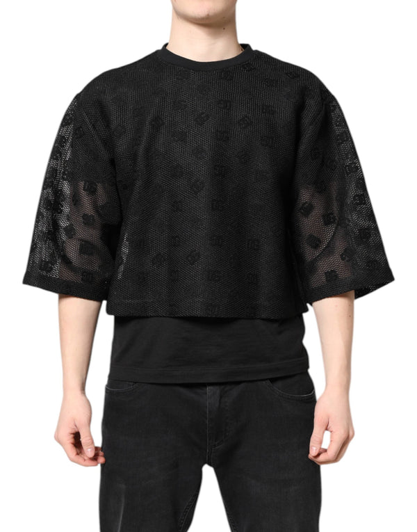 Black See Through Logo Short Sleeves T-shirt Dolce & Gabbana