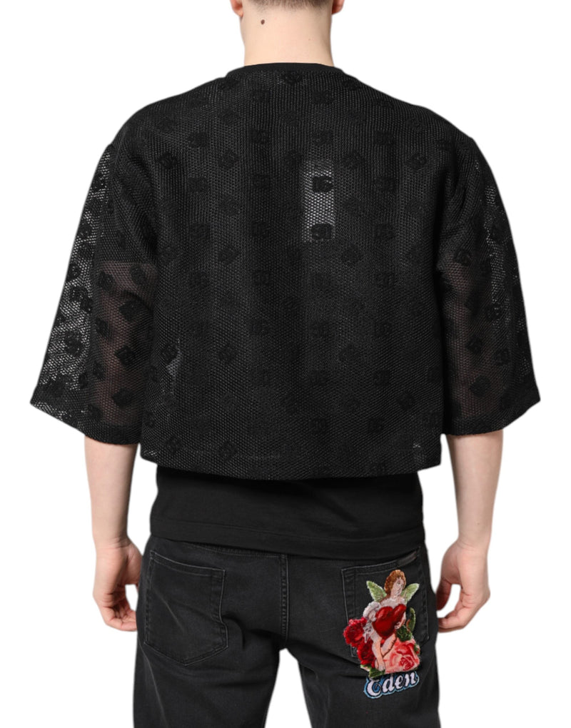Black See Through Logo Short Sleeves T-shirt Dolce & Gabbana